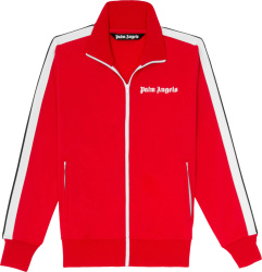 Red & White-Stripe Track Jacket