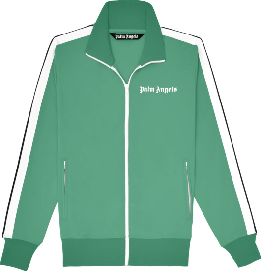 Palm Angels Treen And White Stripe Track Jacket