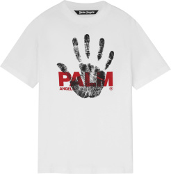 Palm Angels White Hand Print T Shirt