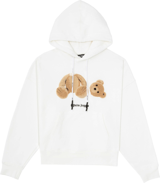 Palm Angels White Kill The Bear Patch Hoodie