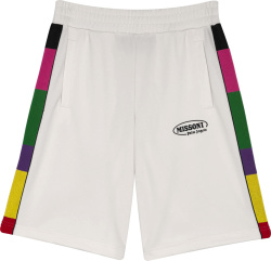 Palm Angels X Missoni White And Multicolor Side Striped Shorts