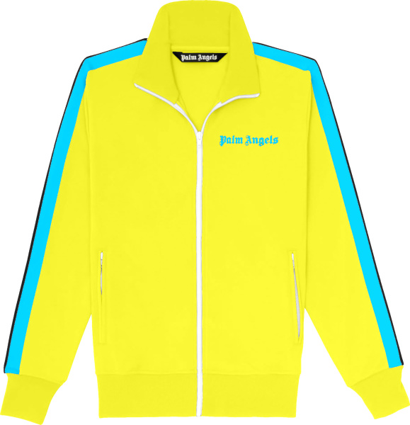 Palm Angels Yellow And Neon Blue Side Stripe Track Jacket
