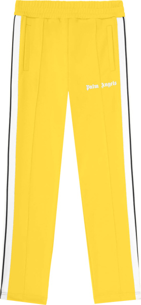 Palm Angels Yellow And White Stripe Track Pants