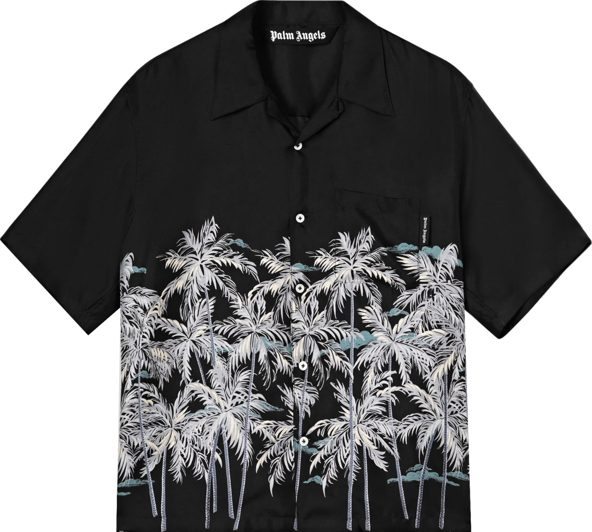 Palm Angels Black & White-Palm Trees Shirt | INC STYLE