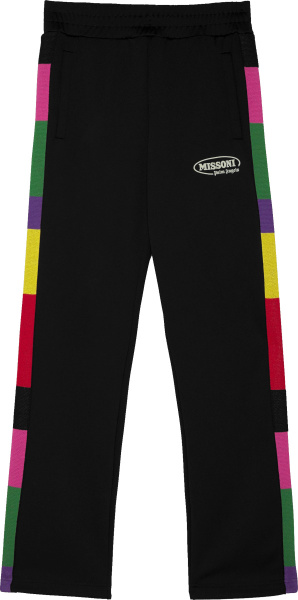 Palm Angles X Missoni Black And Mulitcolor Side Stripe Trackpants