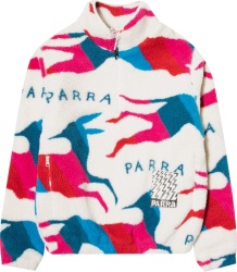 Parra Jumping Foxes Print Fleece Quarter Zip Sweatshirt