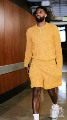 Paul George Marni Yellow Sweater Shorts Nike Yeezy Sneakers