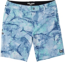 Blue Printed Cargo Shorts