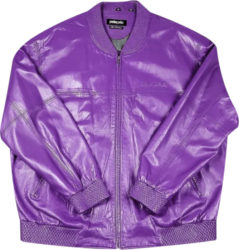 Pelle Pelle Purple Leather Logo Embossed Jacket