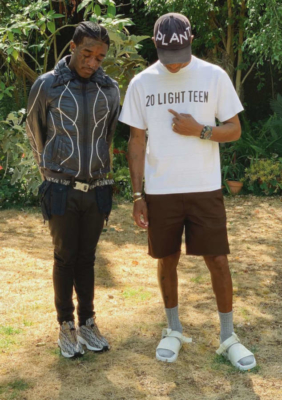 Pharrell And Lil Uzi Vert Instagram Post Wearing An Issey Jacket Dior Belt And Shoes With Undercover Pants