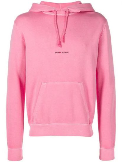 Saint Laurent Pink Logo Print Hoodie | Incorporated Style
