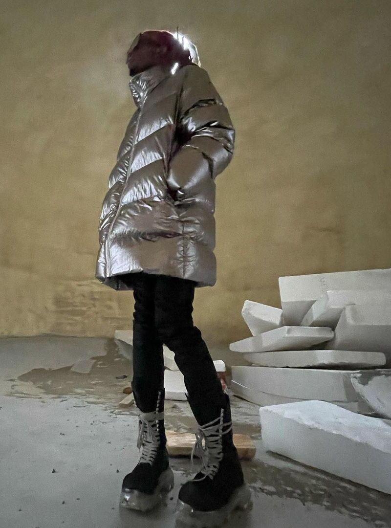 Playboi Carti Wearing Rick Owens Knee-High Boots With a Moncler Collab
