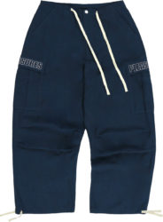 Pleasures Navy Wide Leg Pocket Logo Baggy Cargo Pants
