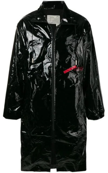 Pnb Rock Shiny Black Overcoat