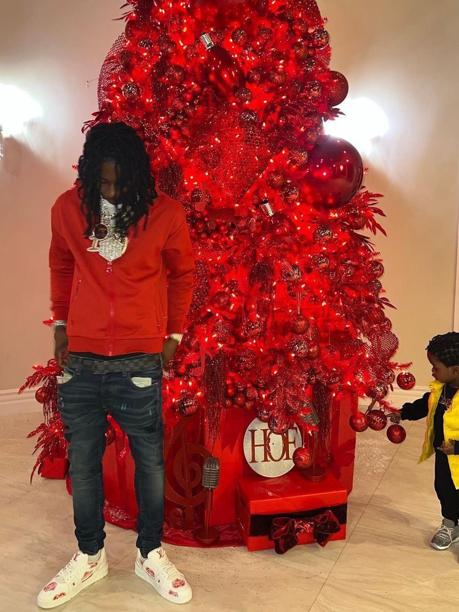 Polo G Celebrates Christmas 2021 In a Full Louis Vuitton Outfit