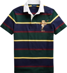 Polo Ralph Lauren Bear Embroidered Striped Rugby Shirt