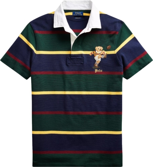 Ralph Lauren Bear Embroidered Striped Rugby Shirt | Incorporated Style