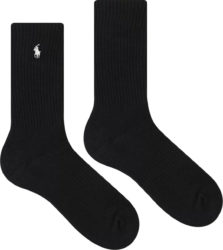 Polo Ralph Lauren Black And White Pony Mid Calf Socks
