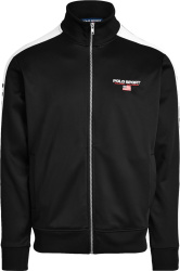 Polo Ralph Lauren Black And White Stripe Polo Sport Track Jacket