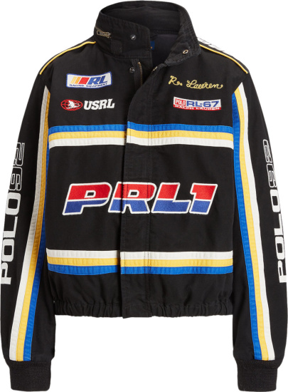 Polo Ralph Lauren Black 'PRL1' Racing Jacket | INC STYLE