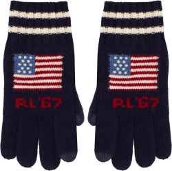 Polo Ralph Lauren Navy American Flag Knit Gloves