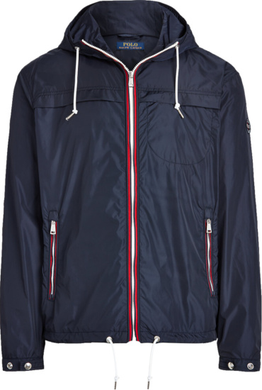 Polo Ralph Lauren Navy Blue Hooded Packable Jacket