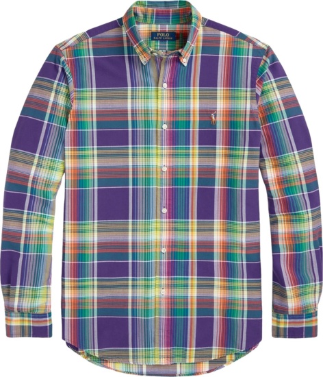 Polo Ralph Lauren Purple And Multicolor Plaid Shirt