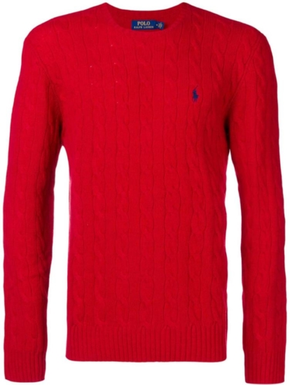 Polo Ralph Lauren Red Cable Knit Sweater