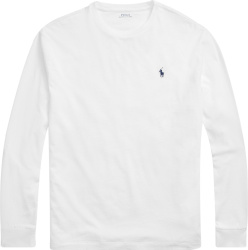 Polo Ralph Lauren White And Navy Pony Long Sleeve T Shirt