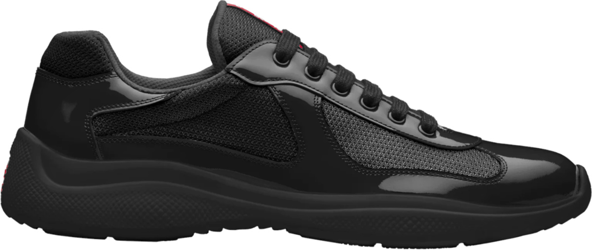Prada Patent Black 'Americas Cup' Sneakers | INC STYLE