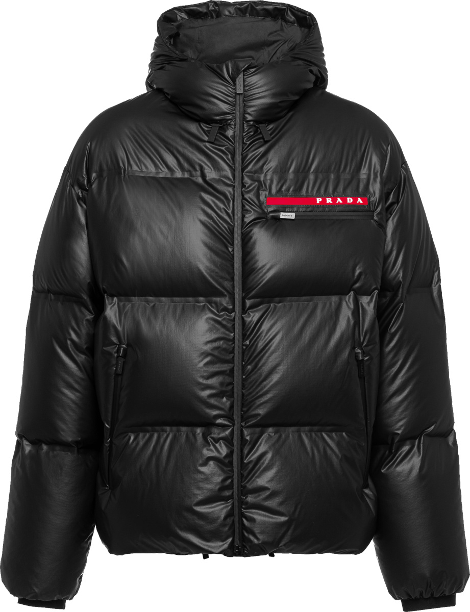 Prada Linea Rossa Black Light-Nylon Puffer Jacket | Incorporated Style