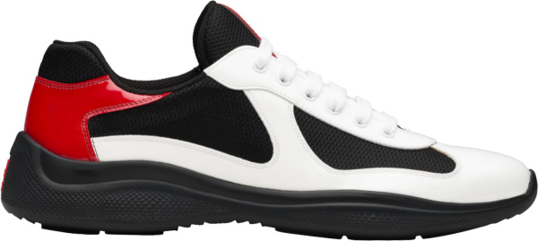 Prada Black And White Americas Cup Sneakers