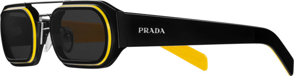 Prada Black Flat Oval Sunglasses