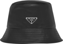 Prada Black Leather Bucket Hat 1hc137 2atn F0002