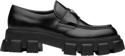 Black Leather Monolith Loafers