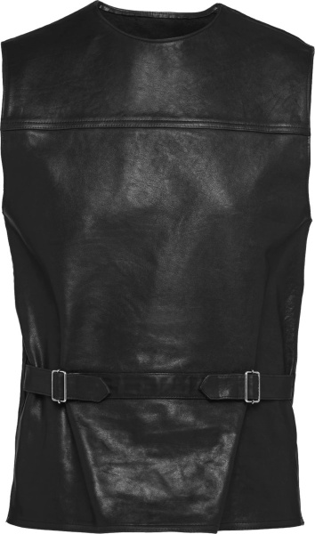 Prada Black Leather Pullover Vest