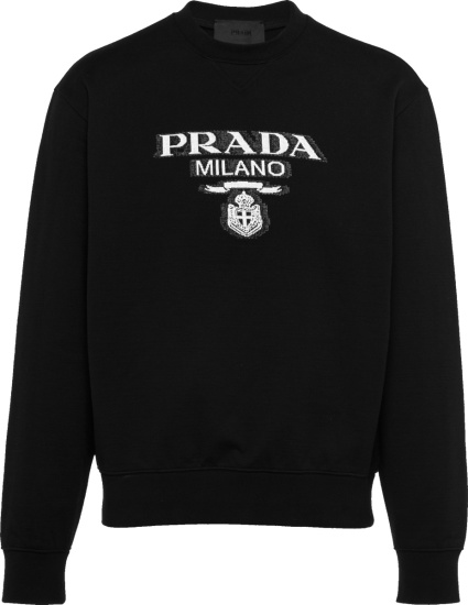 Prada Black Milano Logo Sweatshirt