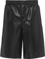 Prada Black Nappa Leather Bermuda Shorts