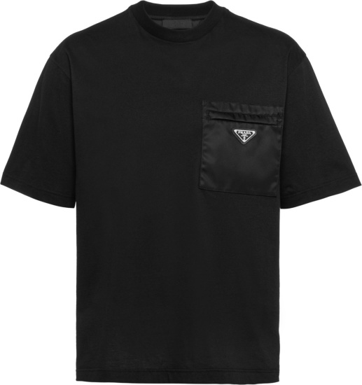 Prada Black Nylon Pocket T Shirt Ujn661 1yfh F0002 S 202