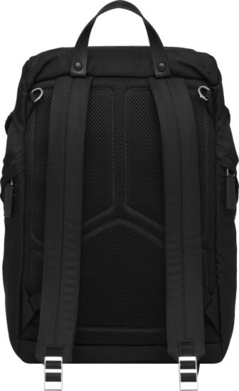 Prada Black Re Nylon Double Buckle Backpack