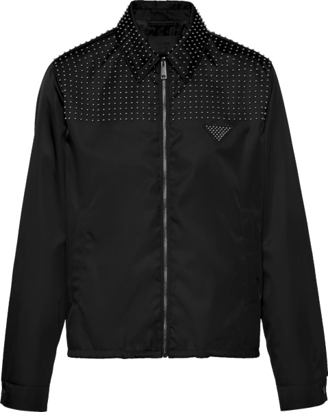 Prada Black Renylon Studded Jacket