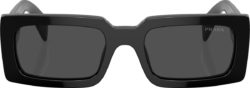 Prada Black Wide Rectangular Side Logo Sunglasses