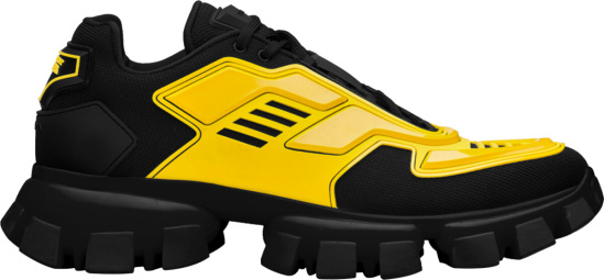 yellow and black prada sneakers