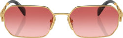 Prada Gold And Pink Rectangular Sunglasses Pra51s