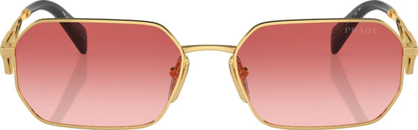 Prada Gold And Pink Rectangular Sunglasses Pra51s