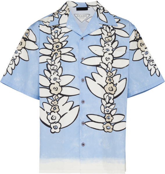 Prada Light Blue Water Lily Shirt