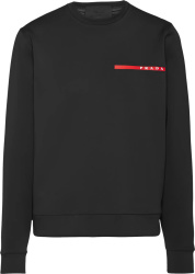 Prada Linea Rossa Black Double Knit Sweatshirt