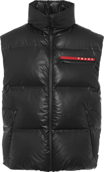 Prada Linea Rossa Black Light Nylon Puffer Vest Sgb275 1t2y F0002 S 192