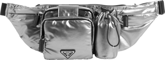 Prada Metallic Silver Belt Bag