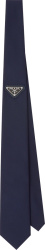Prada Navy Blue Re Nylon Triangle Logo Neck Tie